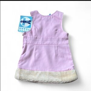 Pink Sleeveless Dress with Faux Fur Trim 12 Months NEW WITH TAGS